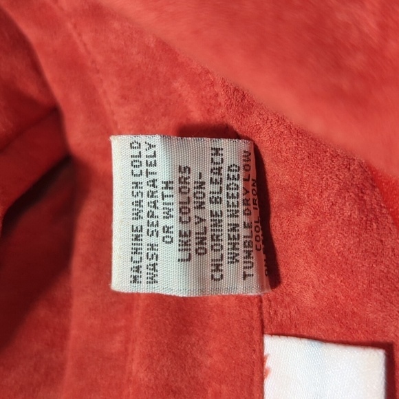 Parisian Works Women's Salmon Long Sleeve Button Down Faux Suede Shirt Size Med - Picture 9 of 10